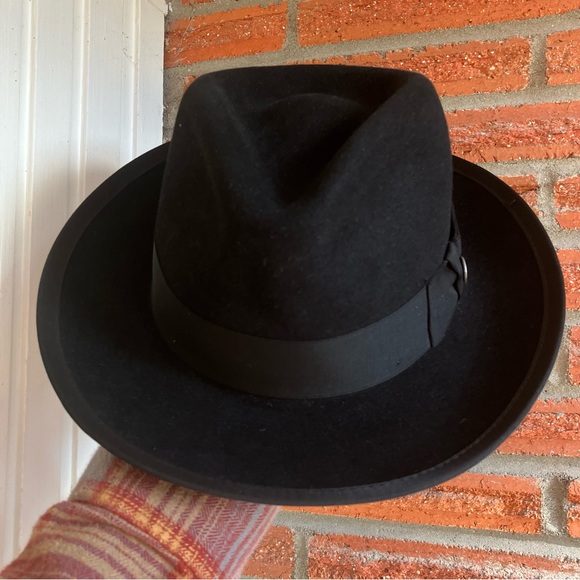 Stetson Royal Deluxe Whippet Black Fedora Size 6 7/8 - Picture 2 of 12